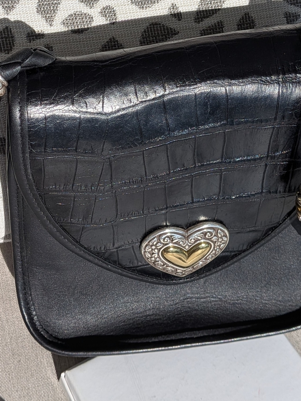 VINTAGE 90s Brighton "Moc Croc" Heart Crossbody